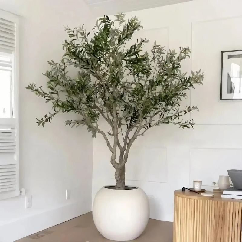 Plant Pot - カスタマイズ可能な90cm、120cm、150cm、180cm、210cm、240cmのプラスチック製人工オリーブの木、室内装飾用