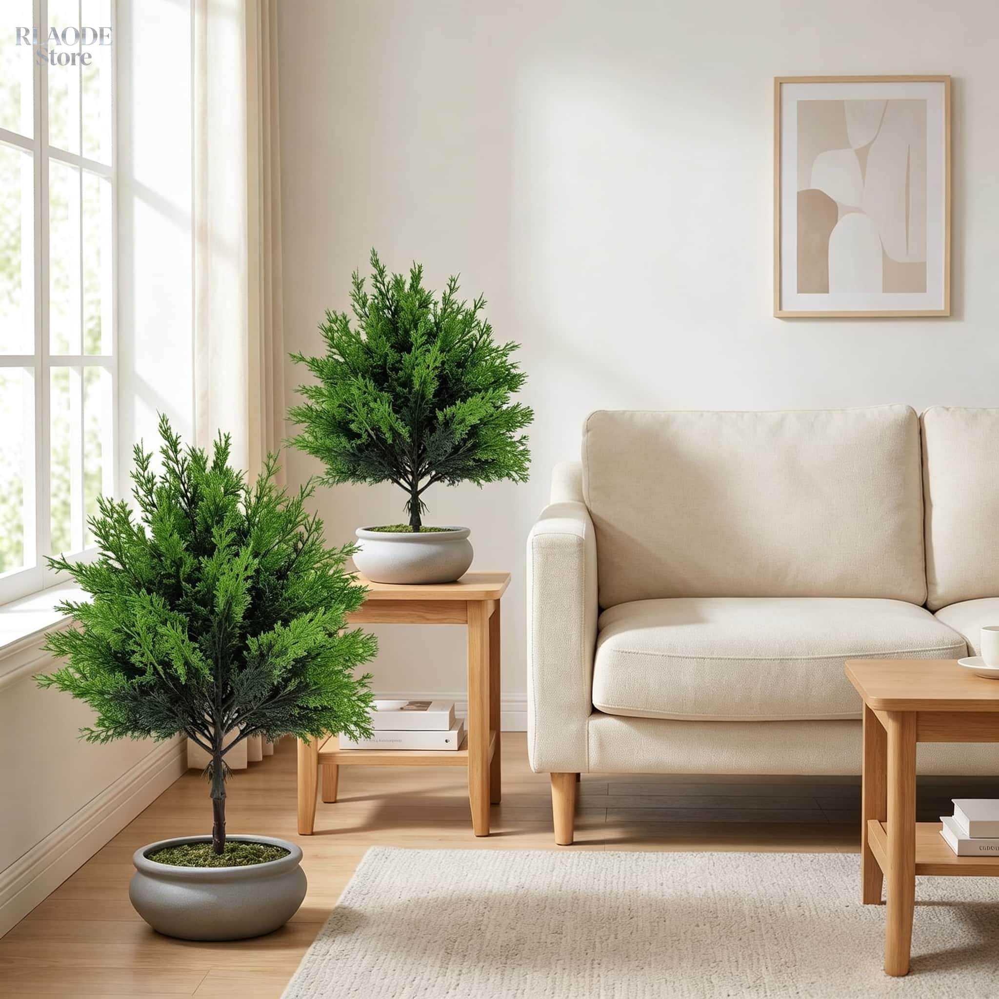 屋外用人工緑化物2個 - 高品質の大型球形松の木、地面用杭付 - Fiddle Leaf Fig のレビューと価格