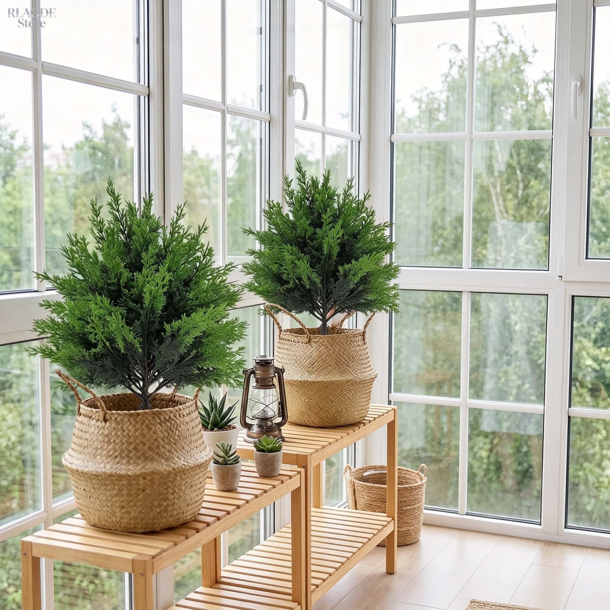 屋外用人工緑化物2個 - 高品質の大型球形松の木、地面用杭付 - Fiddle Leaf Fig のレビューと価格