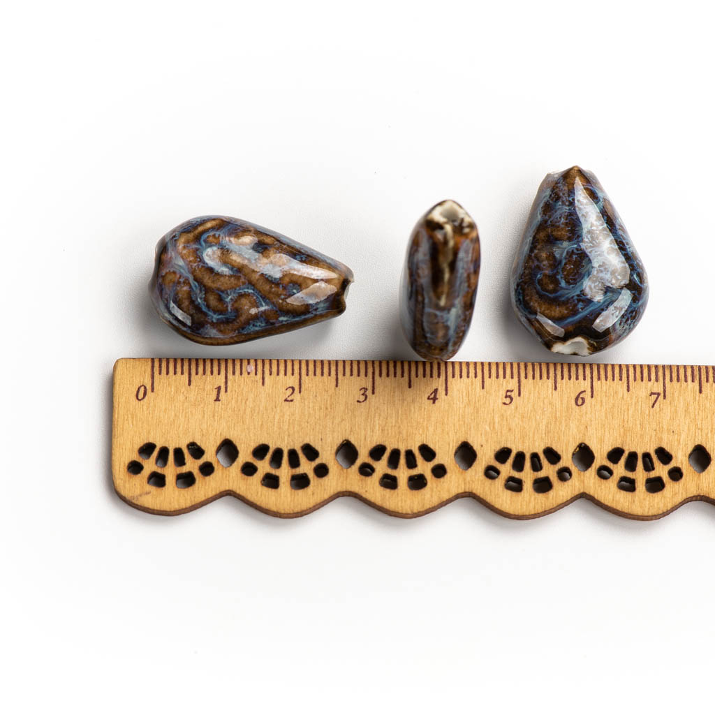 28 #5個レトロ色の水ドロップセラミック特殊な形のビーズ工 - Snake Plant Ceramic のレビューと価格