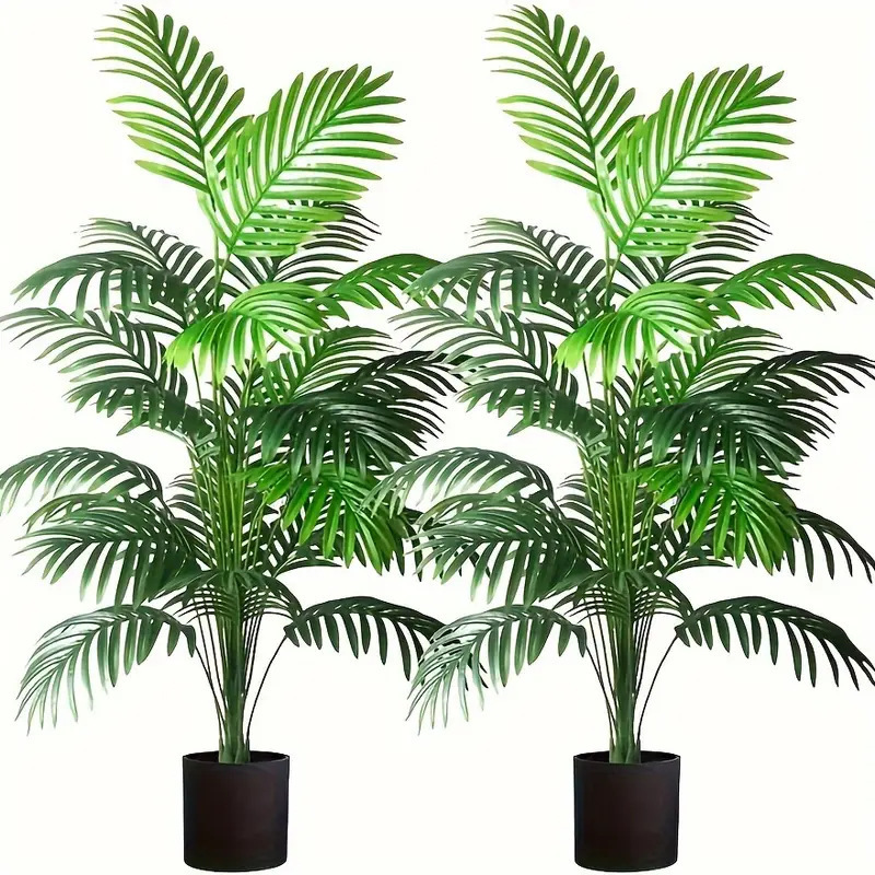 24枚の葉を持つアレカヤシの人工観葉植物、鉢植えのプラスチッ - Snake Plant のレビューと価格