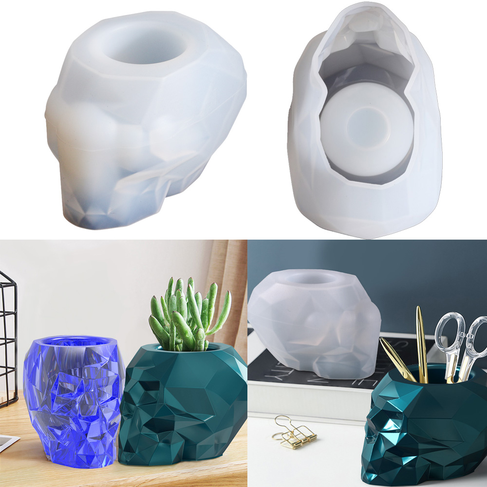 シリコーン型の頭蓋骨の形をしたペンホルダー,エポキシ樹脂のフ - Succulent Set のレビューと価格