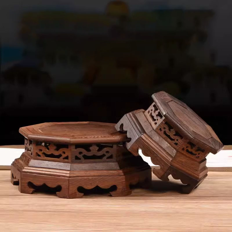 古典的なローズウッドのベース、六角形の装飾品、紫色の粘土のテ - Plant Support Stake のレビューと価格