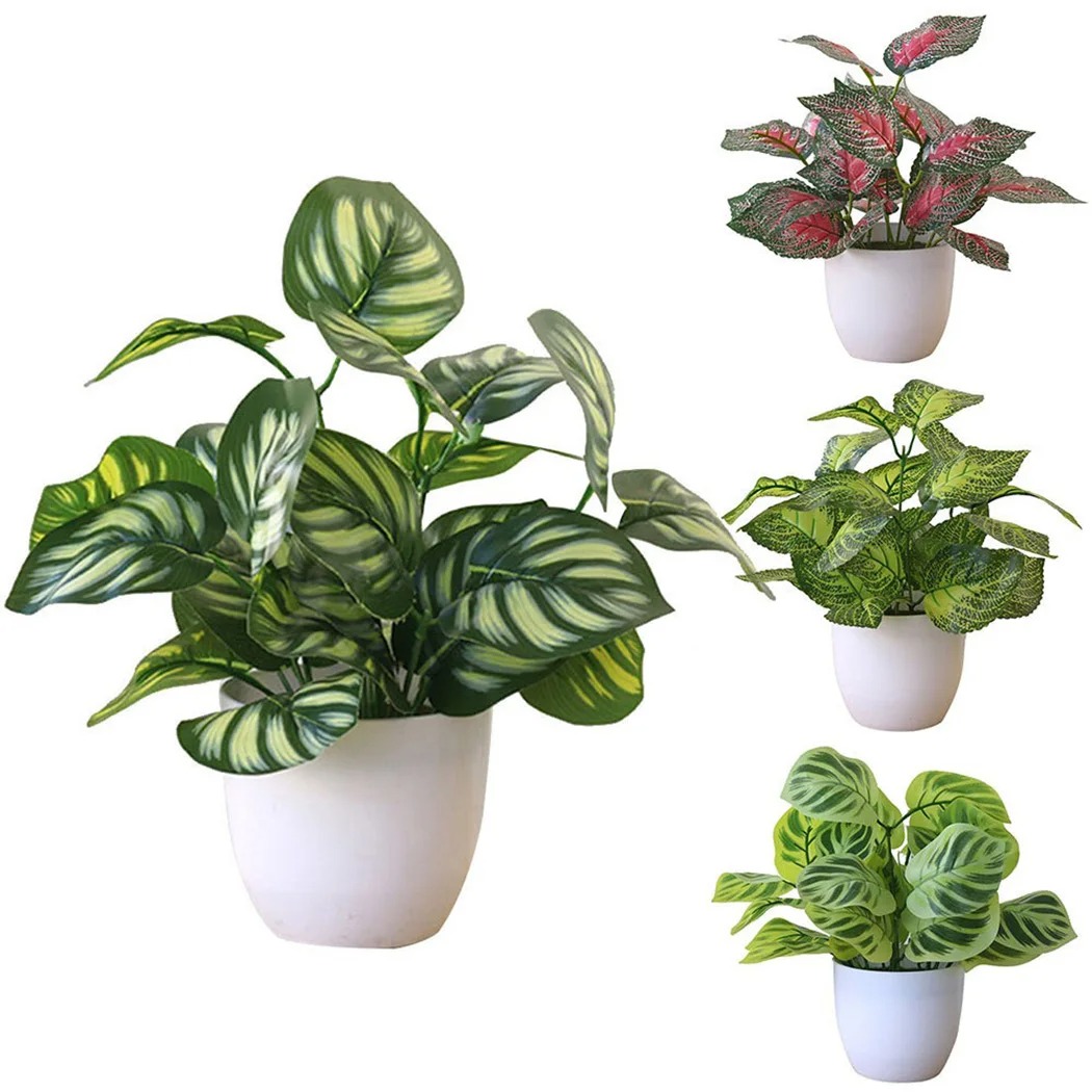 1PC 人工観葉植木鉢盆栽パーティーモールホームデスクトップ - Snake Plant のレビューと価格