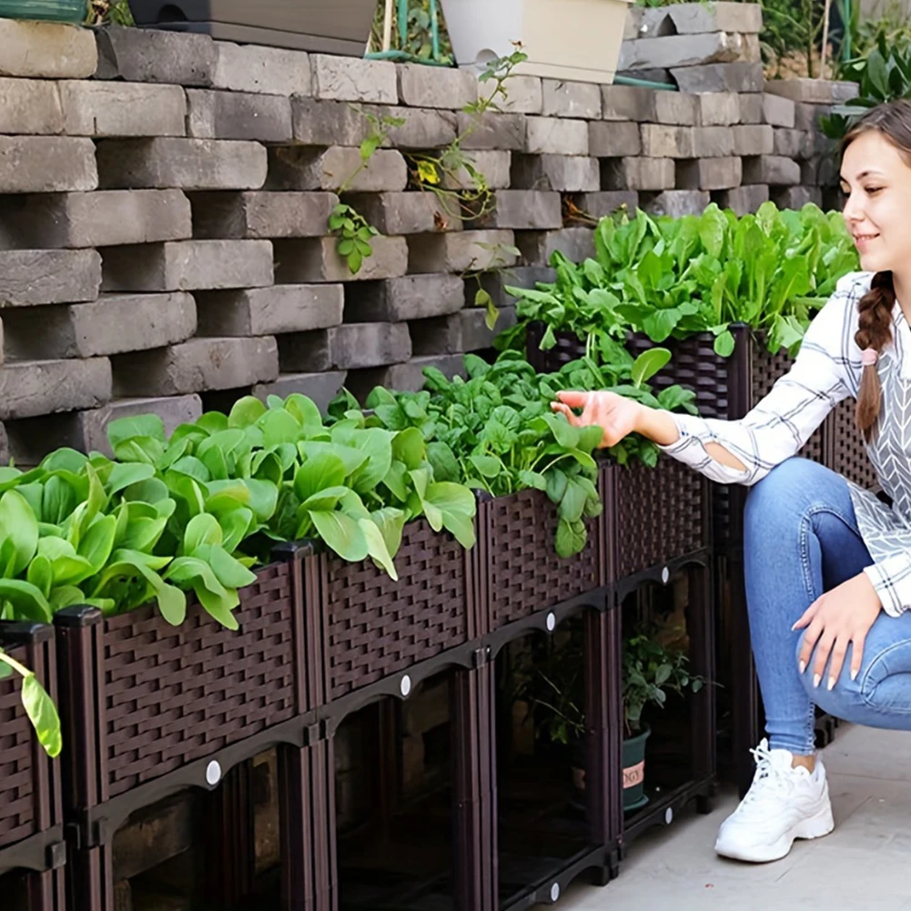 大容量ガーデンベッド野菜植栽ボックスホームバルコニー植栽ポッ - Pothos のレビューと価格