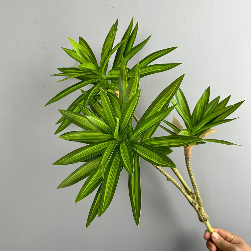 シミュレートされた緑の植物、3つの頭を持つユリの竹、ドラセナ - Snake Plant のレビューと価格