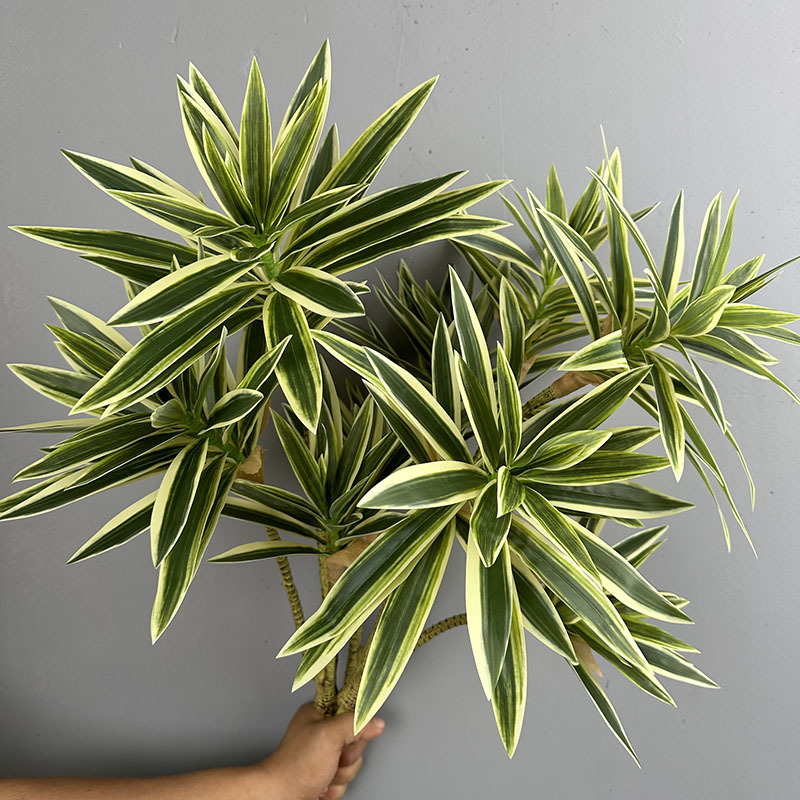 シミュレートされた緑の植物、3つの頭を持つユリの竹、ドラセナ - Snake Plant のレビューと価格