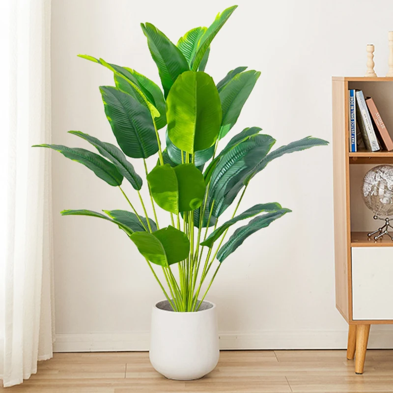 1個 人工観葉植物 大型 熱帯ヤシの木 フェイクバナナの葉  - Snake Plant のレビューと価格