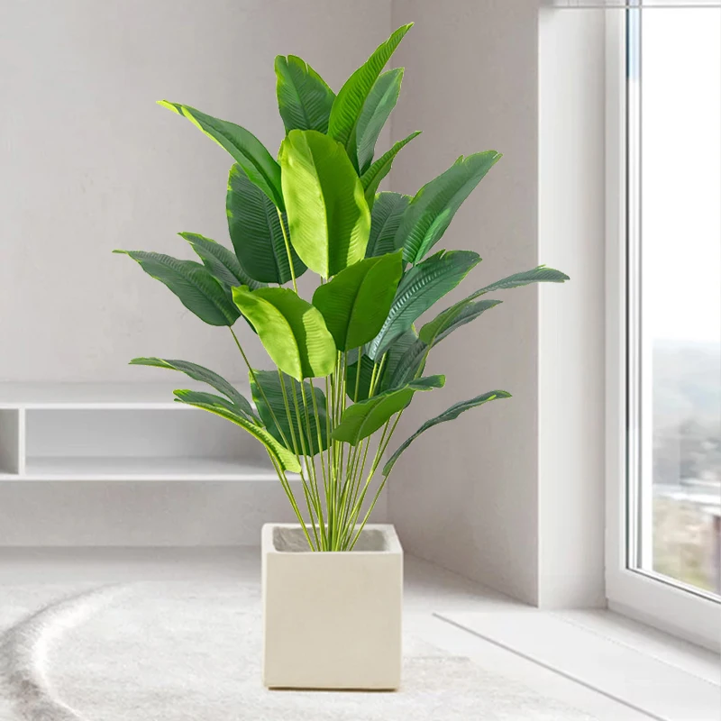 1個 人工観葉植物 大型 熱帯ヤシの木 フェイクバナナの葉  - Snake Plant のレビューと価格